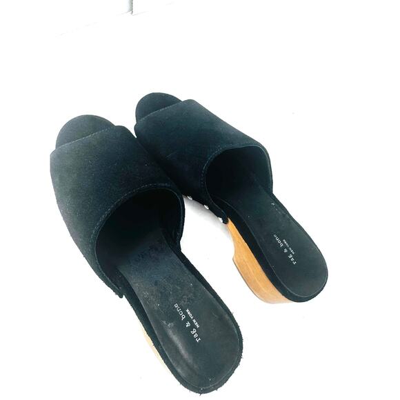 rag & bone Women's Black Mara Slip On Studded Platform High Heel Clogs size 7 - Picture 8 of 9